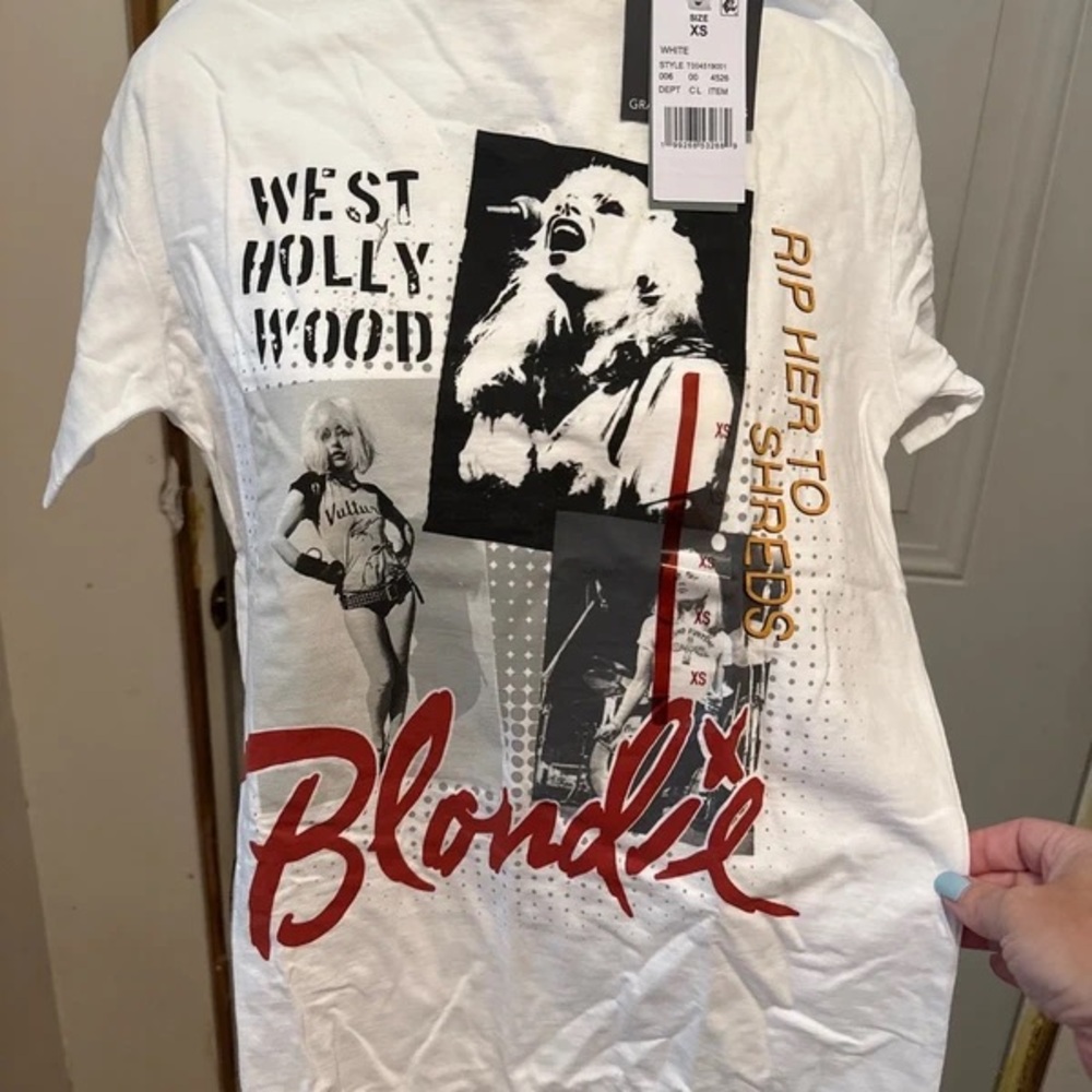 Grayson Threads White Blondie Graphic Tee with Red Script